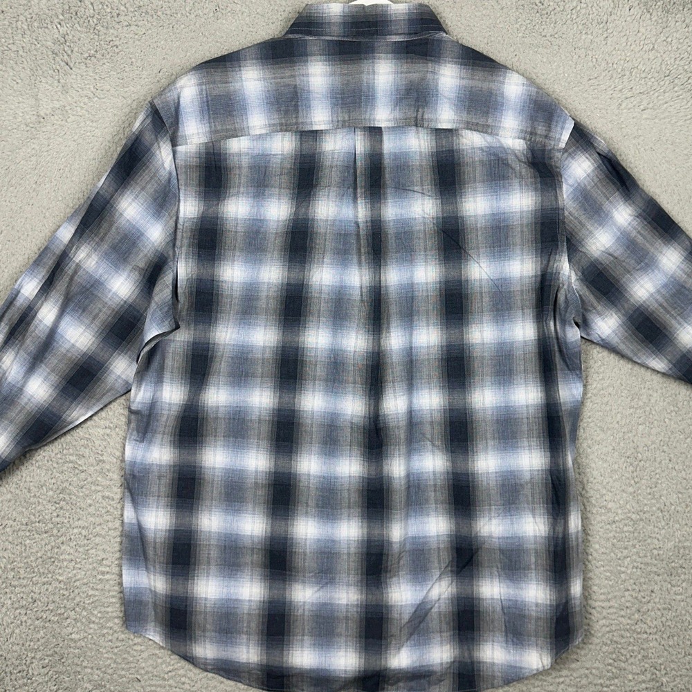 NEW Joseph Abboud Shirt Mens XL Blue Grey Plaid Button Up Casual Long Sleeve - Picture 2 of 6